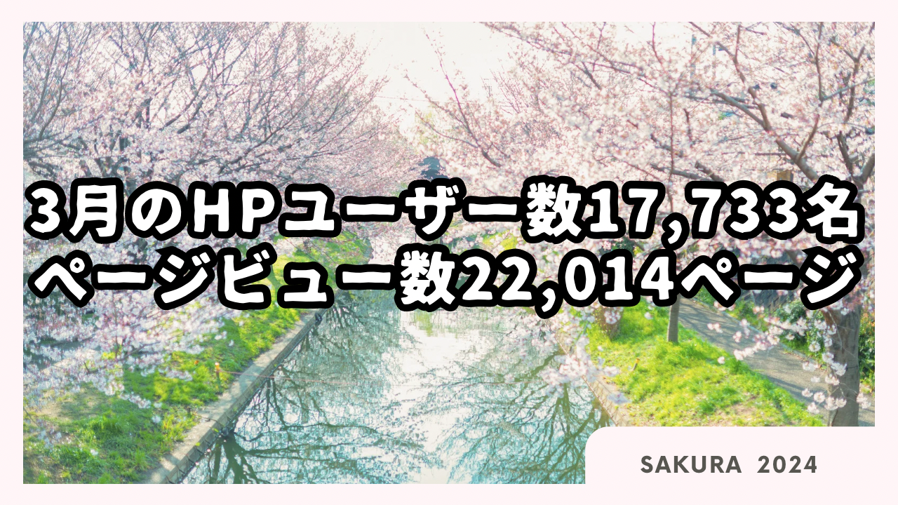 3月の当施設のウェブサイトが驚くべき数字を達成しました！