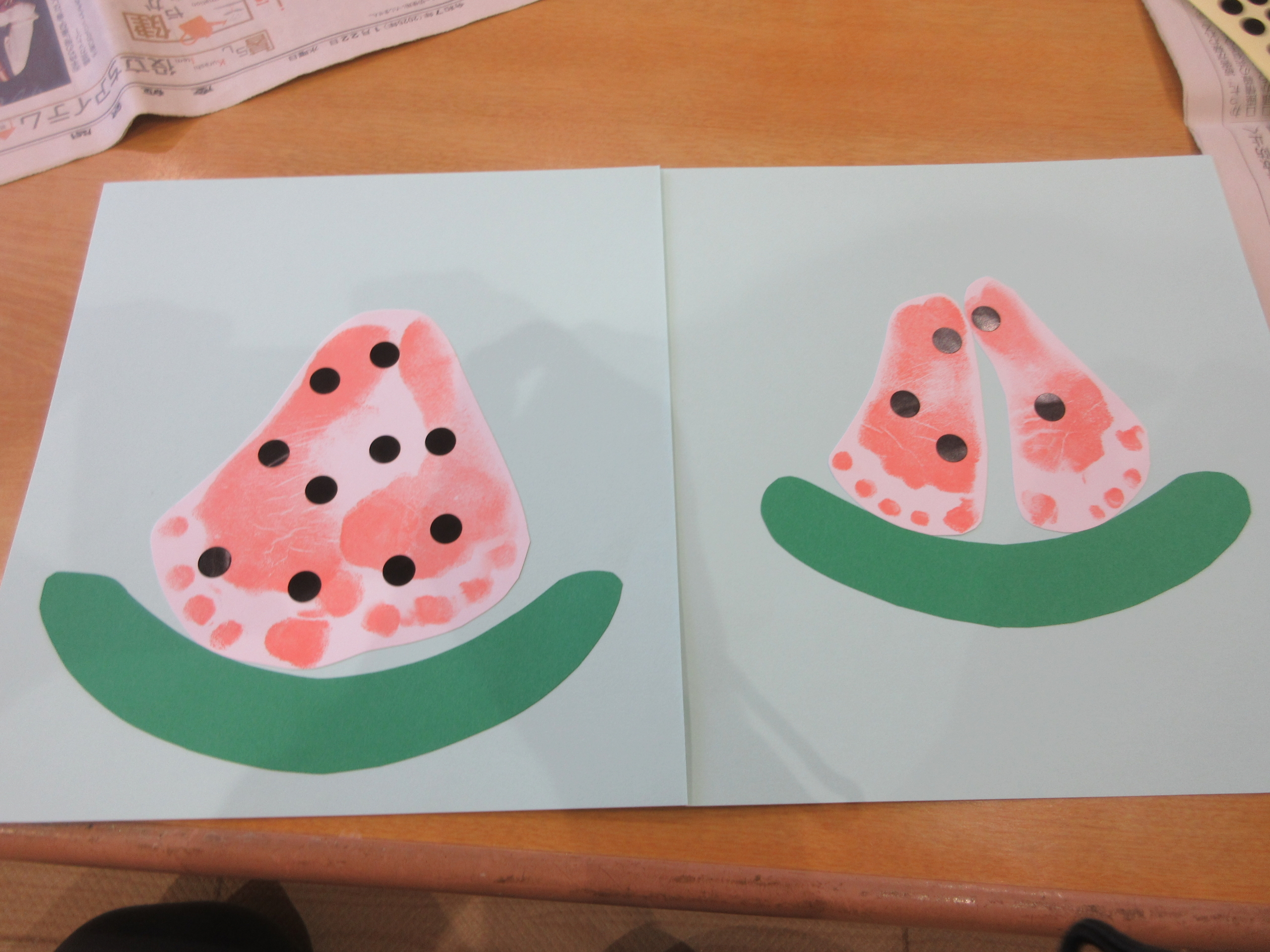 スイカの足形を作ろう